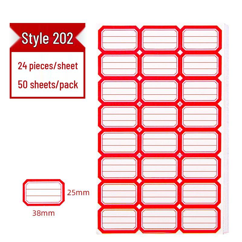 Colored Self-Adhesive Label Stickers for Handwriting, 50 Sheets - Office Use Name & Price Tags