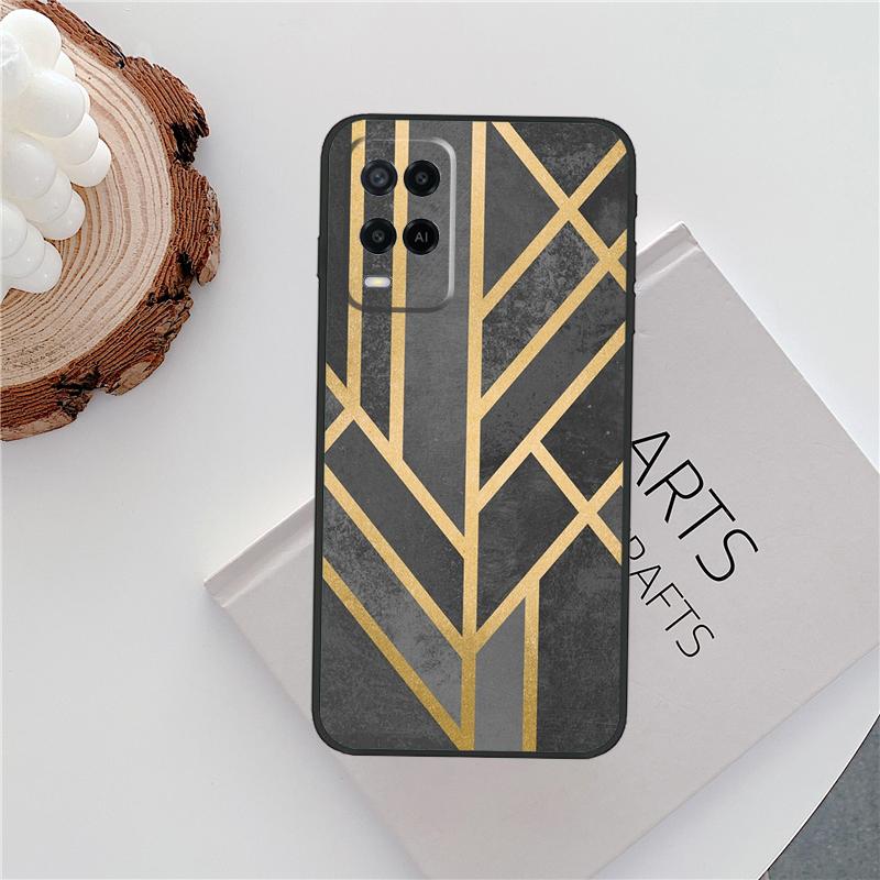 Мраморный Геометрический Арт Чехол Для Oppo A96 A58 A18 A38 A78 A98 A17 A77 A80 A40 A60 A16 A76 A74 A94 A54 A15 A57S Чехол