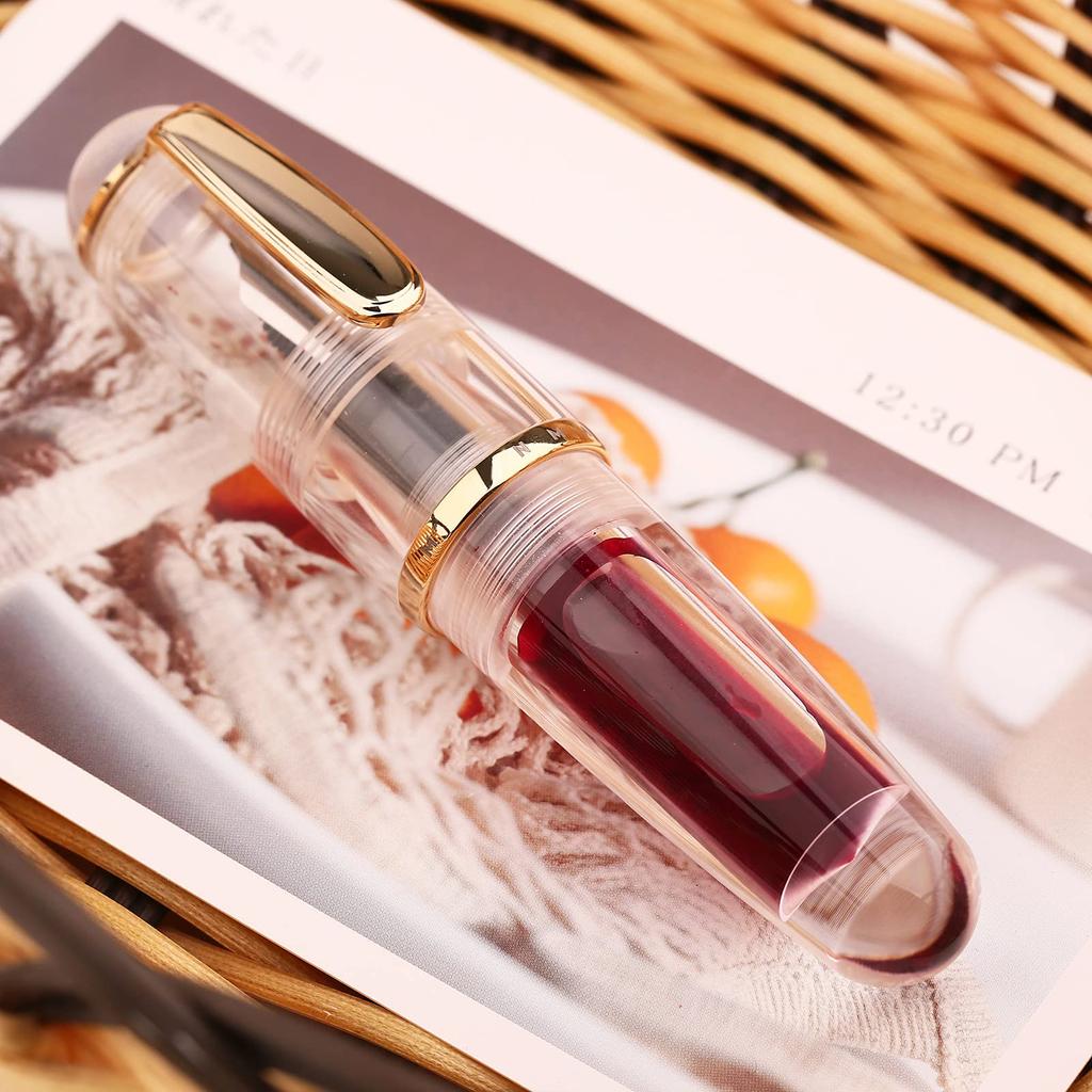 Majohn Q1 Мини Перьевая Extra Fine Прозрачная Капельница Короткая Смоляная Карманная Ручка с Большой Емкостью, Перо, Заправка,