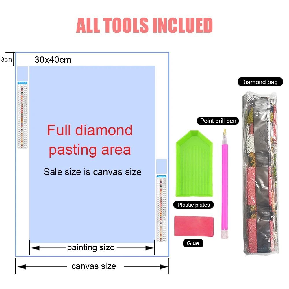 5D DIY Diamond Painting Tulip Flower Full Round Diamond Mosaic Embroidery Cross Stitch Kit Home Decoration Art Hobbies Gifts