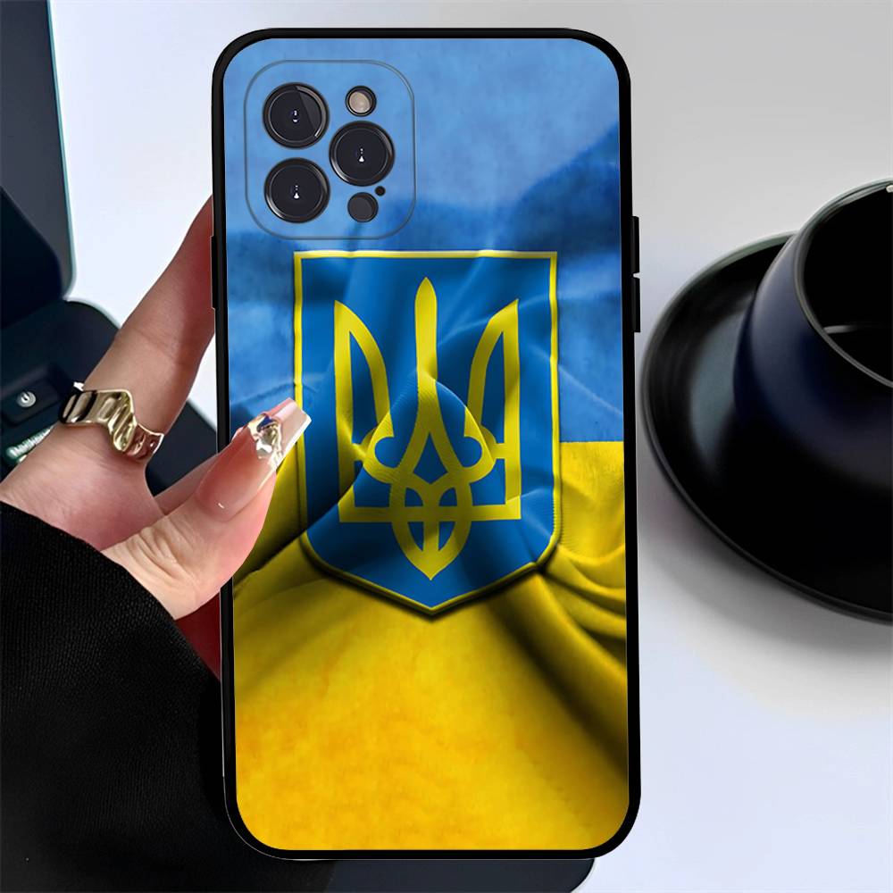Чехол для телефона с флагом Украины для iPhone 17 16 14 15 13 12 11 Pro Max Plus Силиконовый мягкий чехол
