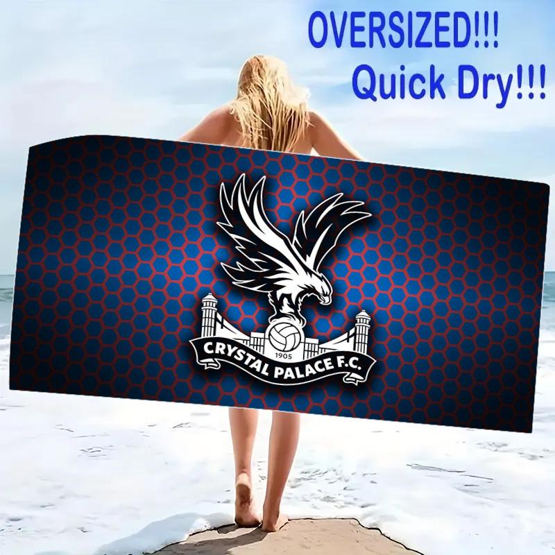 Crystal Palace FC Print Beach Towel, Large Soft Quick Dry Towel for Beach Camping Swimming