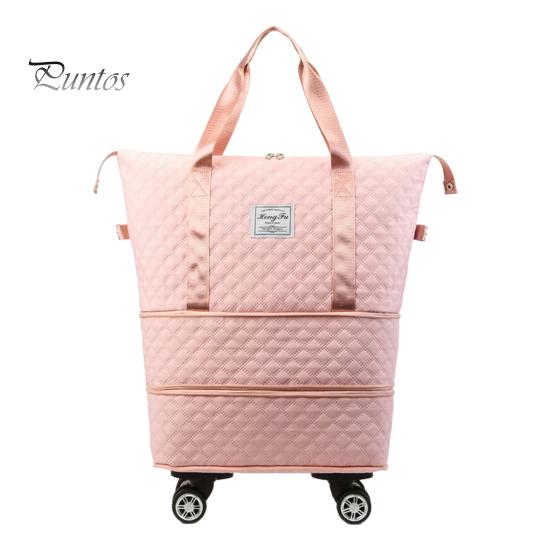 Расширяемая складная дорожная сумка, чемодан, застежка-молния, большая вместимость, водонепроницаемая, износостойкая, универсальная, со съемными колесами