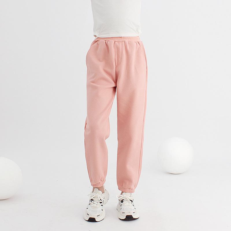 Korean Style Spring Children's Solid Color Trousers - New Girls' All-Match Casual Sports Pants
