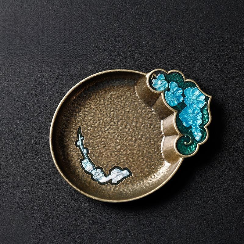 Японские Антикварные Медные Подставки под Стаканы Ретро Теплоизолирующая Подставка для Чашки Коврик Пад Китайская Церемония Кунг-фу Гунфу Чайные Подносы Посуда