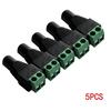 5pairs DC 12V Female And Male Connectors 5.5x2.1mm Power Plug Adapter Jacks Sockets For Signal Color LED Strip Light CCTV Camera