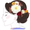 Hair Ornament 2 Piece Set Furisode Coming of Age Ceremony Chrysanthemum Mizuhiki White Red Wk-335
