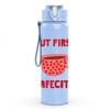 1PC But First Cafecito Coffee Cup Slogan Print 750ml Color Plastic Sports Water Bottle Leakproof Flip Straw Lid Suitable for Sports Office Home Use