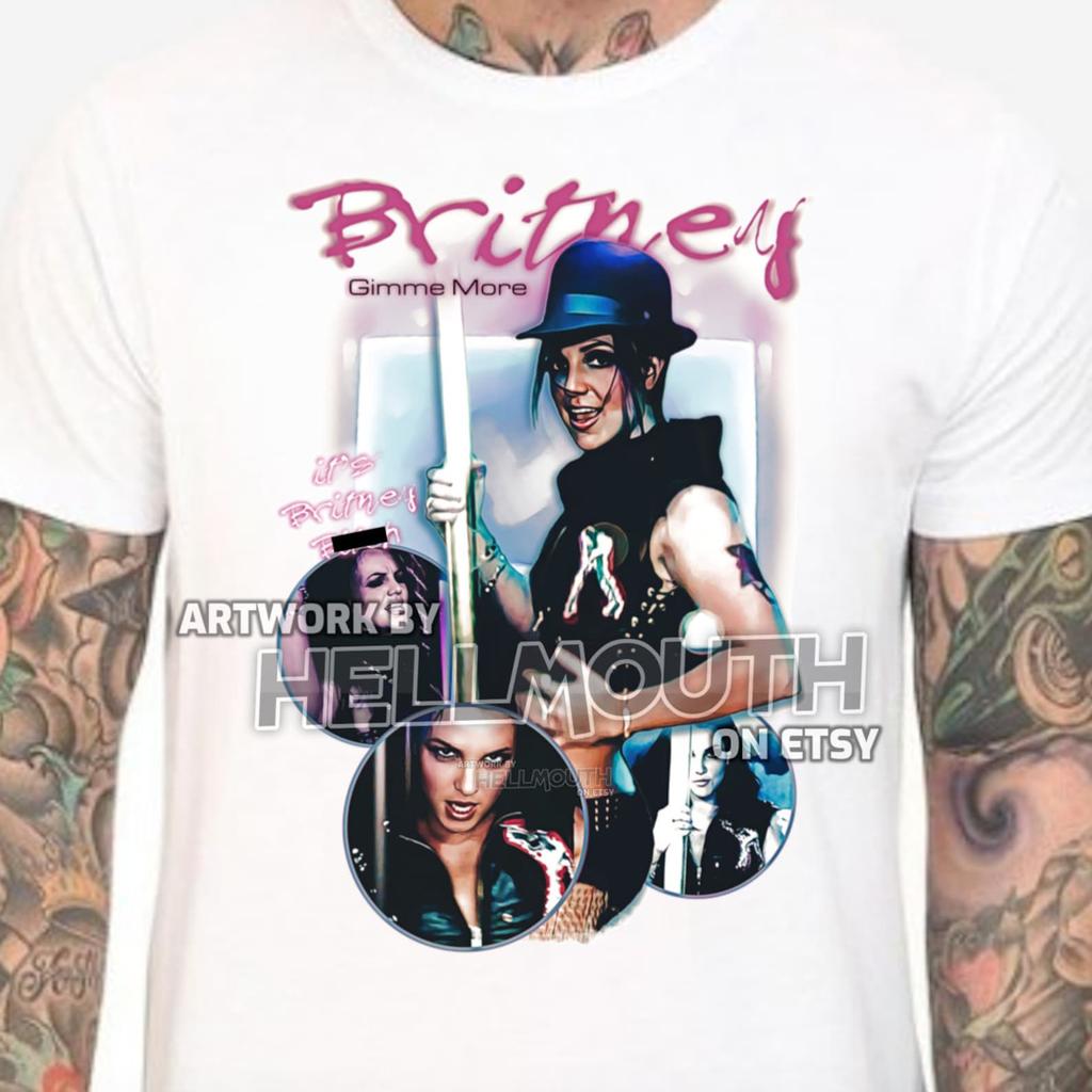 Britney Spears Gimme More T-Shirt - mens & women's all sizes! retro Blackout era art
