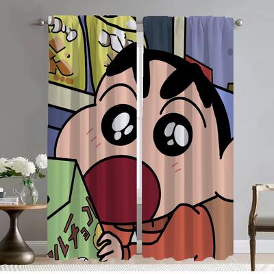 Кухонные шторы для гостиной Шторы Crayon-Shin-chan Разделительные шторы для домашнего интерьера 2 шт Тюль для спальни Оттенки