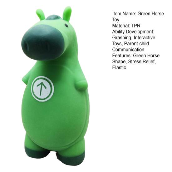Green Horse Stretchy Toy Stress Anxiety Relief Horse Shape Sensory Toy Adults Teens Kids Soft Flexible TPR Animal Fidget Toy Party Favors