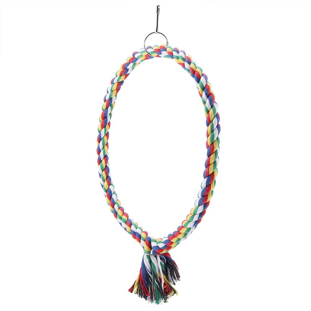 Птица Попугай Круг Кольцо Веревка Окунь Подставка Качели Жевательная Игрушка Птичья Клетка Украшения Аксессуар