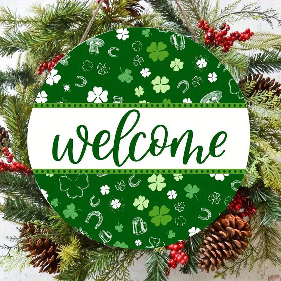 2D плоский 20 см приветственный знак с Днем Святого Патрика, деревянный настенный декор - автомобильный воздушный шар, универсальный праздничный деревянный кулон, украшение для дома, добро пожаловать