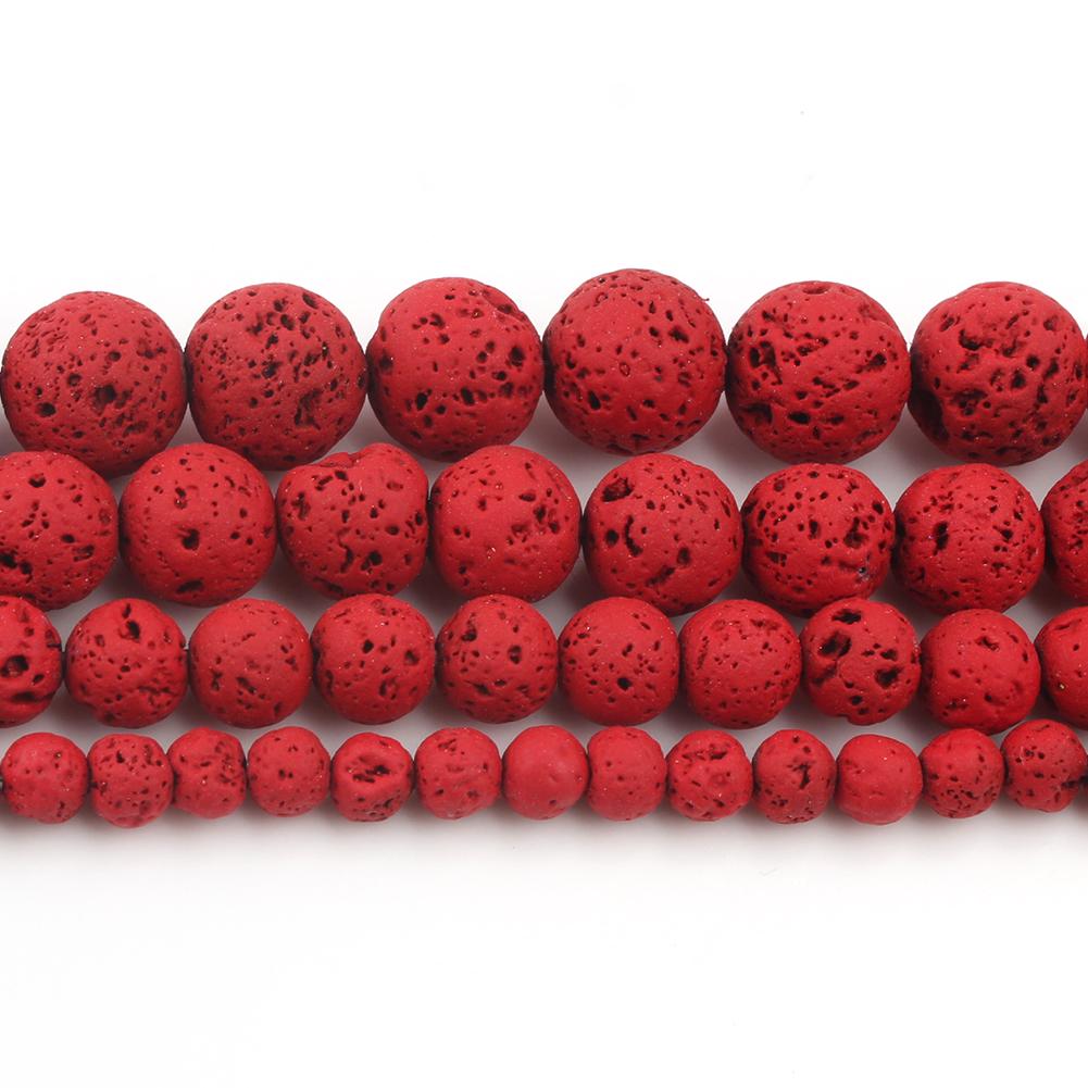4/6/8/10 мм натуральный красный гематит лавовый камень круглые бусины-разделители свободные бусины для изготовления ювелирных изделий своими руками 15 дюймов