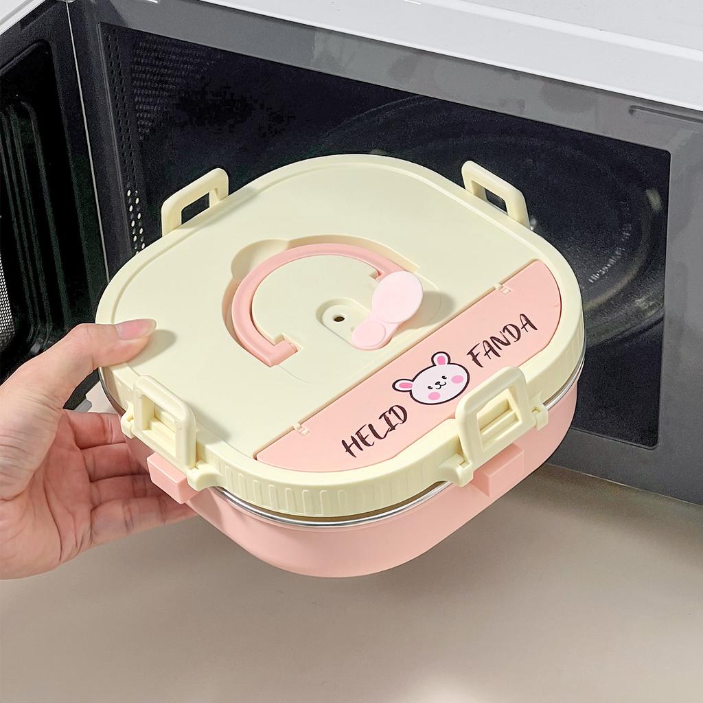 850/900 мл Контейнер для ланча из нержавеющей стали 304 со столовыми приборами Портативный ланч-бокс с отделениями для детей Герметичный Микроволновая печь Бенто-бокс