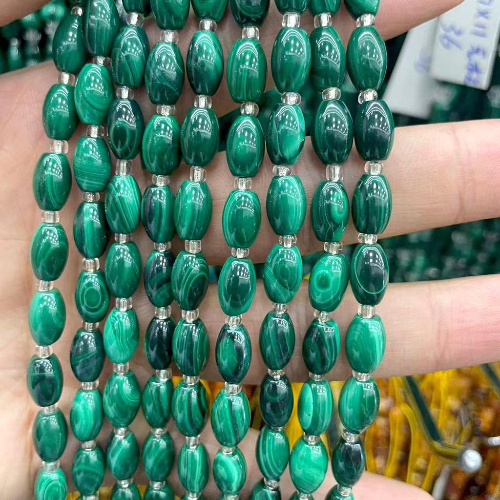 Чистый Натуральный Малахит Трубка и Овальный Абакус Свободные Бусины для DIY Браслета Ювелирных Изделий