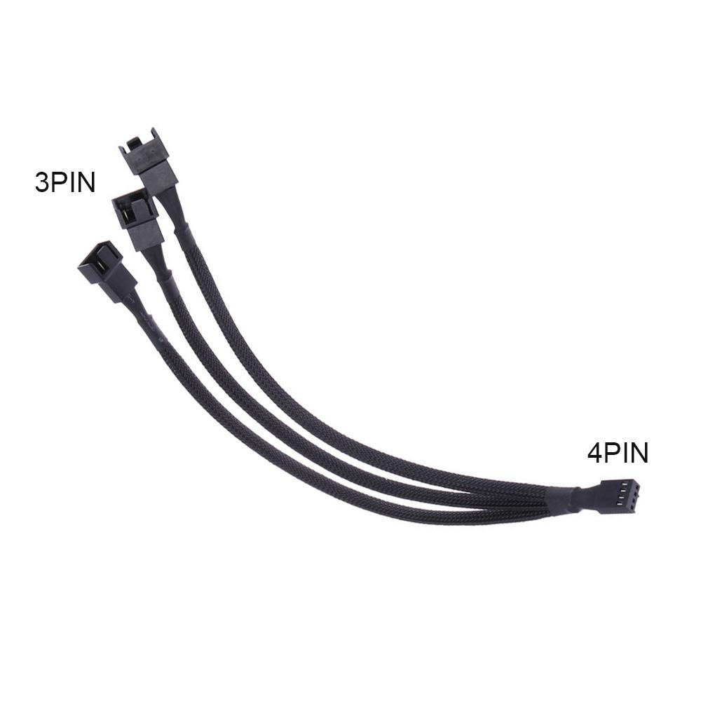 4Pin 1 To 3 Power Splitter CPU Cable for PWM Desktop PC Computer  Braided Wire Cooling Fan Adapter Cooler Power Cable