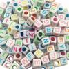 Mixed Letter Acrylic Beads Round Flat Alphabet Digital Cube Loose Spacer Beads For Jewelry Making Handmade Diy Bracelet Necklace