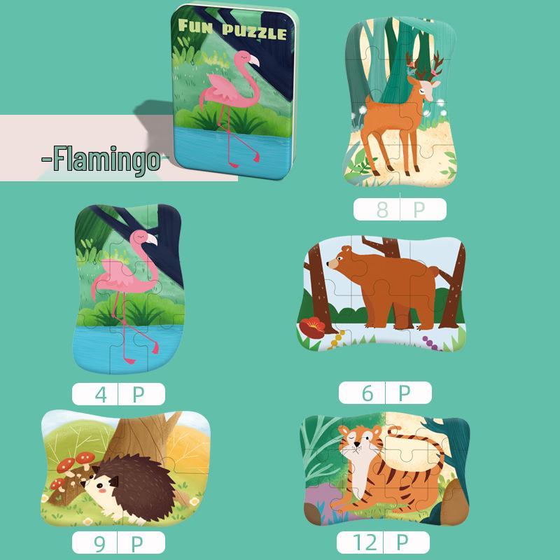 Подарочная коробка с пазлом для малышей и детей ясельного возраста с животными: Развивающая когнитивная игрушка для раннего обучения