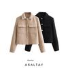 Araltay New Arrival Fashion Style Women's Clothing Old Money Style Windbreaker Flip Bag Metal Button Lapel Jacket 125