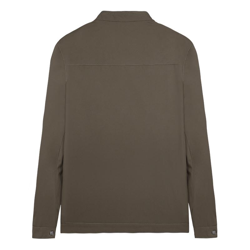 Solid color casual stand up collar windproof jacket 22235M0722
