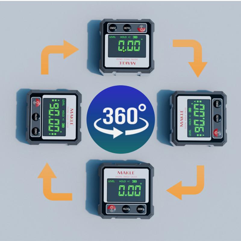 2-side Laser Digital Protractor Inclinometer Laser Level Ruler Inclinometer Magnetic Base Goniometer Magnet Angle Finder