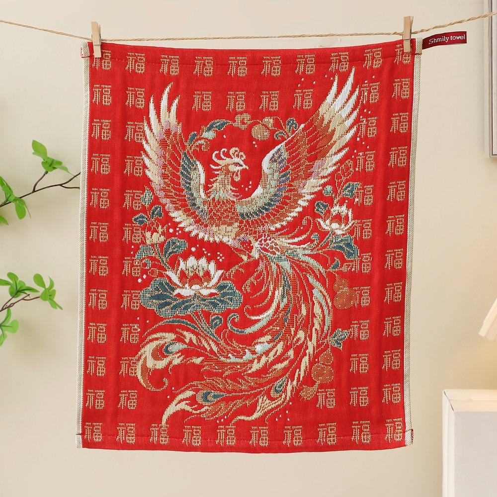 4 Layer Cotton Gauze Kitchen Towel Good Luck Pure Cotton Dish Cloth Happy New Year