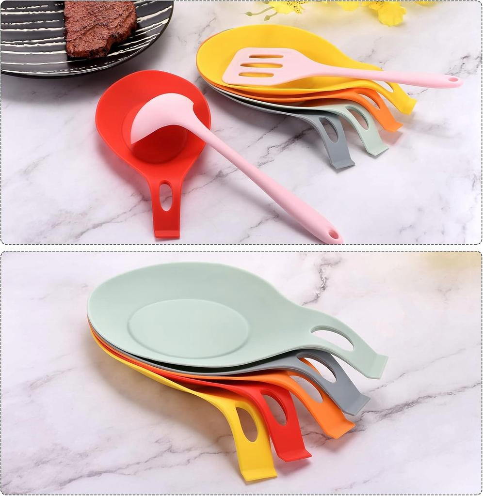 Silicone spoon rest 12x23.5 cm heat-resistant gray