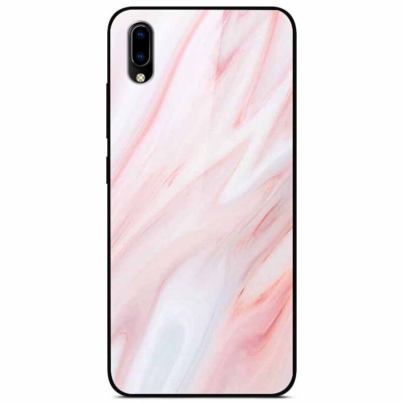 Case Tempered Glass Hard Clear Phone Case For Vivo Y91C Protector Shockproof Marble Fundas Coque