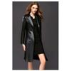 New Women Black Trench Coat Leather Genuine Lambskin Handmade Formal Casual Stylish
