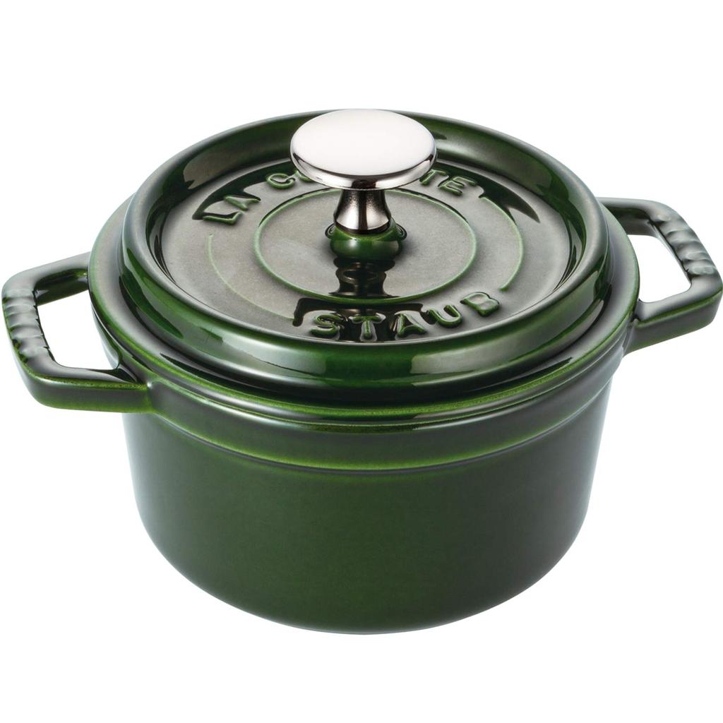 Staub Cocotte Round Basil Green Small Hand Cast Enamel Pot IH Compatible Japanese La Cocotte Round "Pico 14cm" [Authorized Product] 40509-796