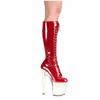 Модные сапоги на каблуке 17 см, женские сапоги, длинные, осенне-зимние, красные сапоги, женские лакированные туфли, женские сапоги