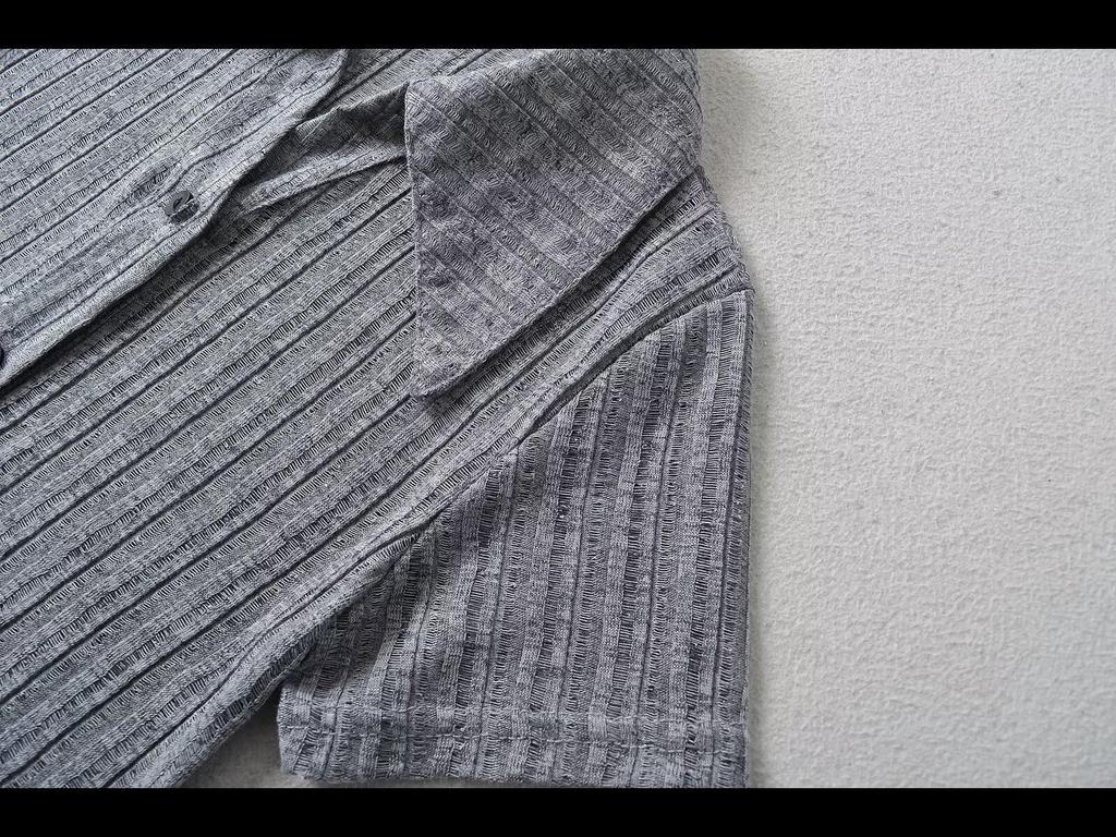 2024 Летний приталенный кардиган с воротником поло и короткими рукавами в рубчик для женщин - европейский и американский стиль горячей девушки