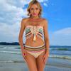 Handmade European & American Stripe Crochet Bikini Set