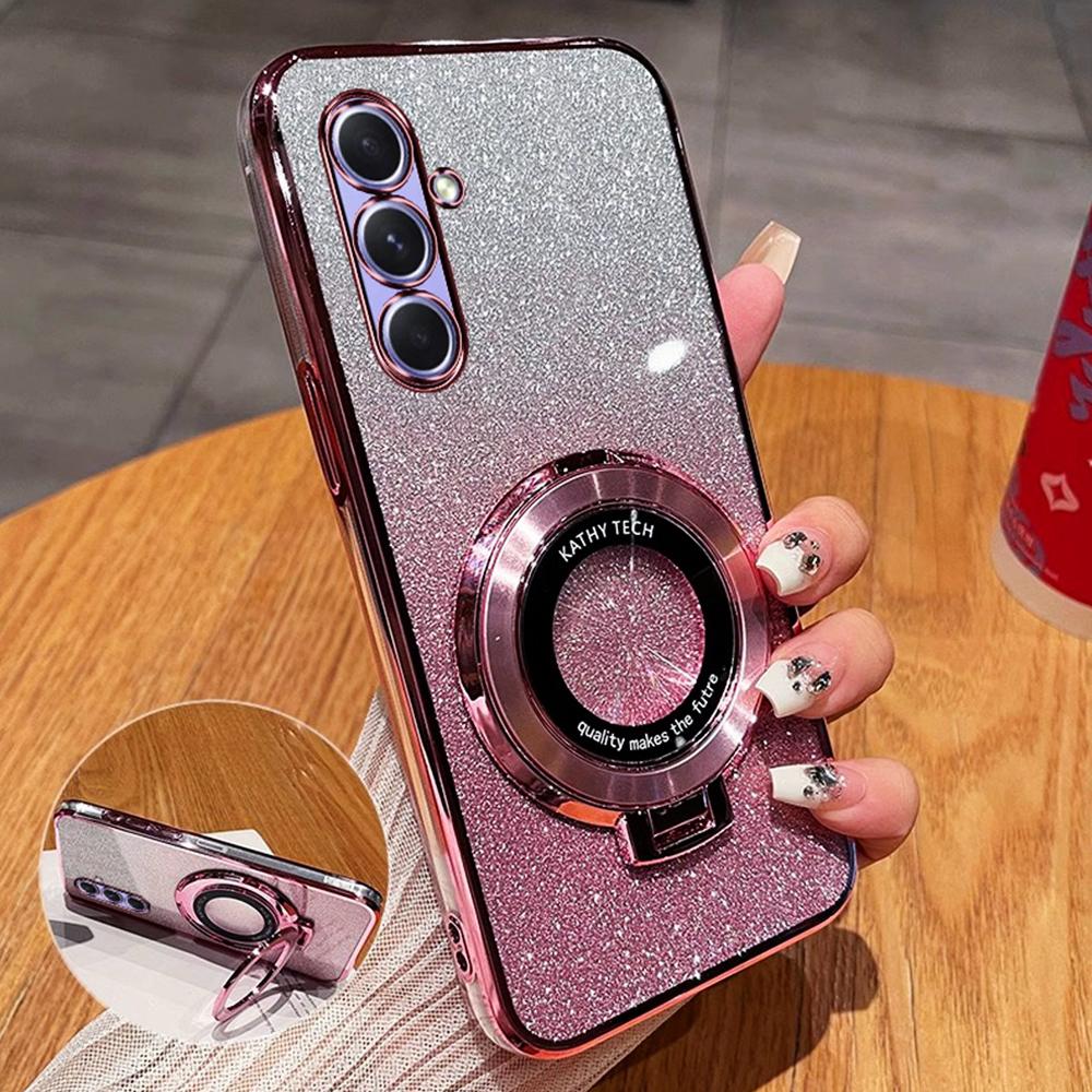 Чехол-подставка с магнитом и блестками для Samsung Galaxy M55 M14 M54 M23 M52 M31 M21 M30S M51 M35 Силиконовый держатель