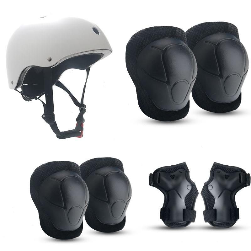 Kids Skateboarding Safety Gear Set With Helmet Knee Elbow Wrist Guards Roller Skating Scooter Cycling Outdoor Sports