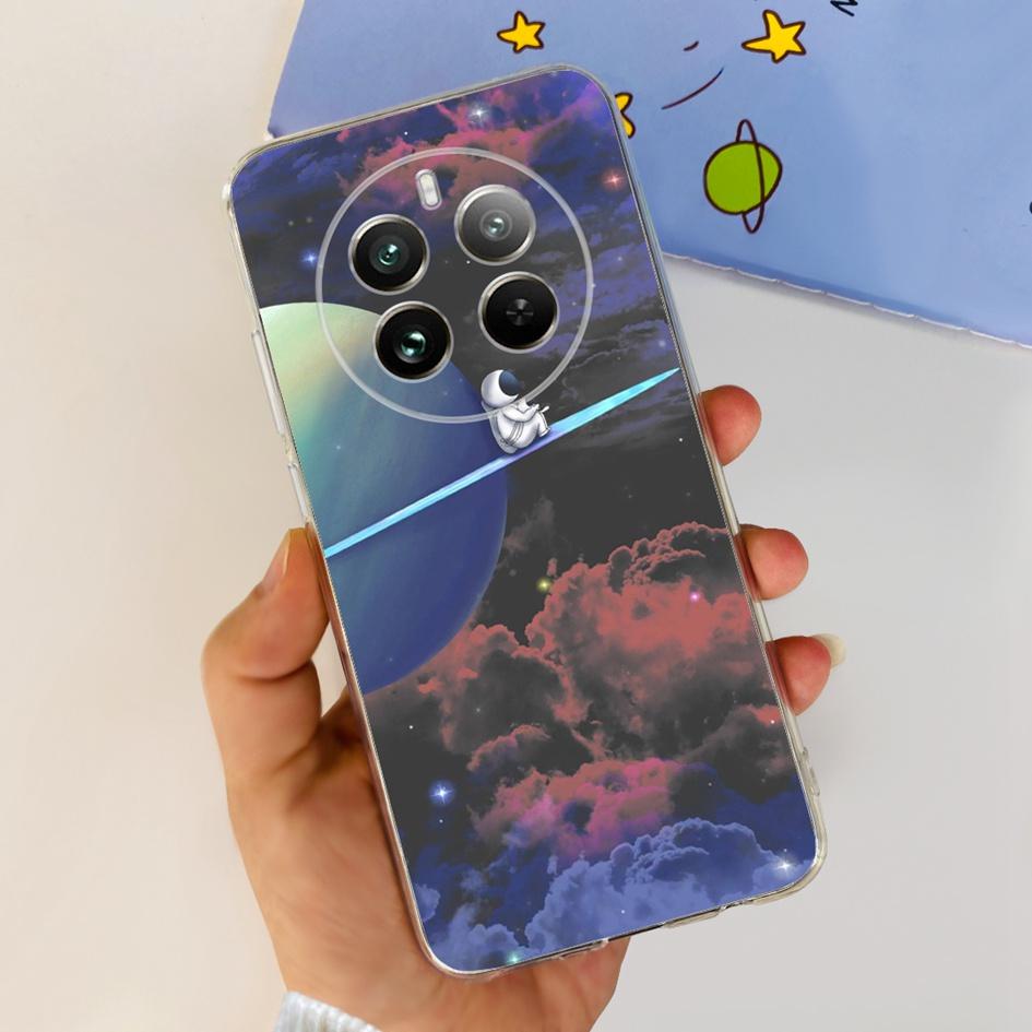 Чехол для Realme 12 Pro Plus Популярный Цветок Астронавт Мягкий Прозрачный Силиконовый Чехол для Телефона на Realme 12 Pro 5G 2024 Funda RMX3842 Чехол
