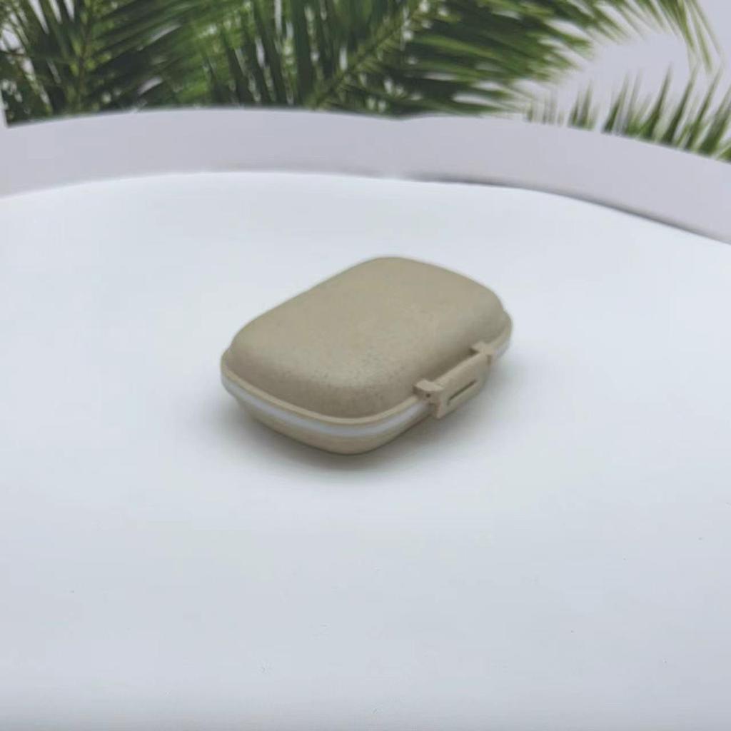 Портативный органайзер для таблеток с 8 отделениями из пшеничной соломы - Влагозащищенный еженедельный контейнер для лекарств