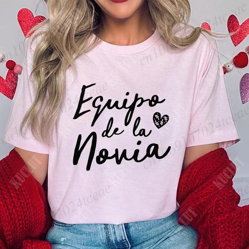 Spanish Girls Bachelorette Hen Party Tops For Women Team Bride Squad Tshirt Single Farewell Tees Bridal Wedding Women Clothing