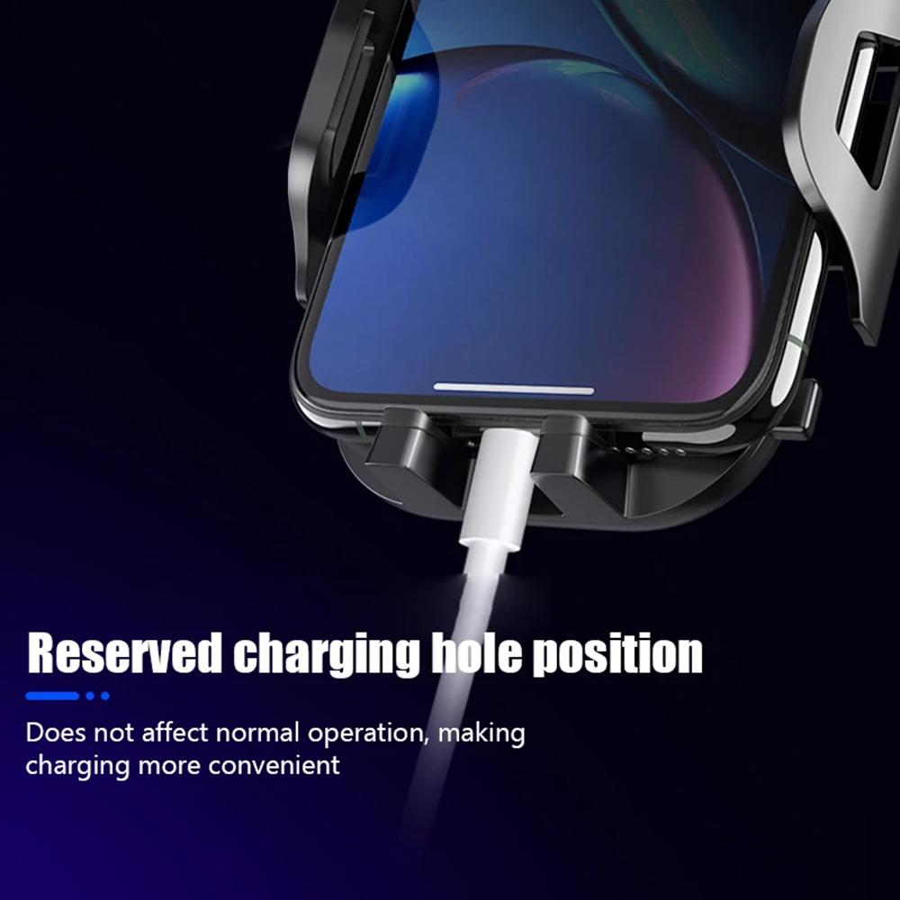 Car Dashboard Windshield Suction Cup Phone Holder Carbon Fiber Texture Extendable Rod Cellphone Bracket