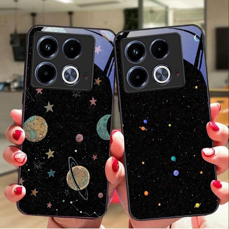 Чехол для телефона из закаленного стекла Astronaut Planet для Infinix Note 40 4G 30i 12 G96 Smart 8 Hot 9 Play 10 11S 12 20i 50 Pro Plus 5G