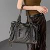 Spicy Girl One Shoulder Crossbody Bag Vintage Washed Leather Motorcycle Bag Large Capacity Bag