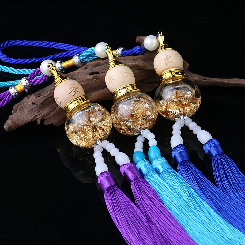 Подвеска в виде стеклянной бутылки автомобиля, тыква с золотым дном и двойным шипом, аксессуары для салона автомобиля, подвеска для автомобиля