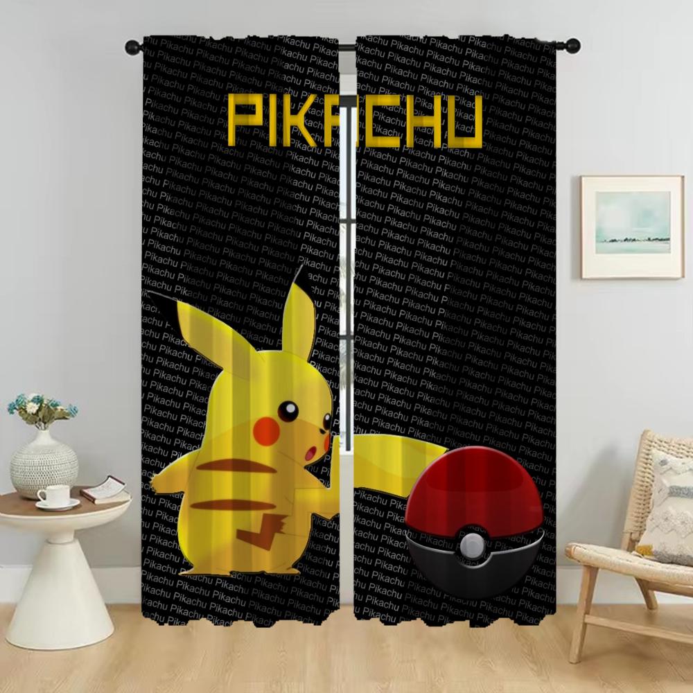 P-pokemones Шторы Детская комната Перегородка Тюль для спальни Гостиная Шторы Шторы для домашнего интерьера Шторы 2 шт Кухня