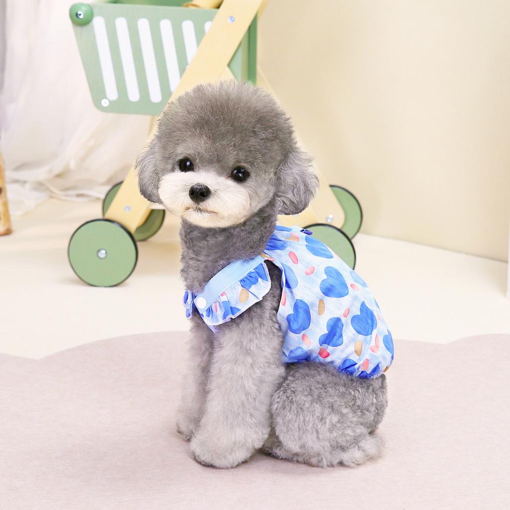 Pet Clothes Spring and Summer Dog Princess Style Polyester Peach Heart Shirt Teddy Sweet Cool Style Vest Skirt Pet Skirt