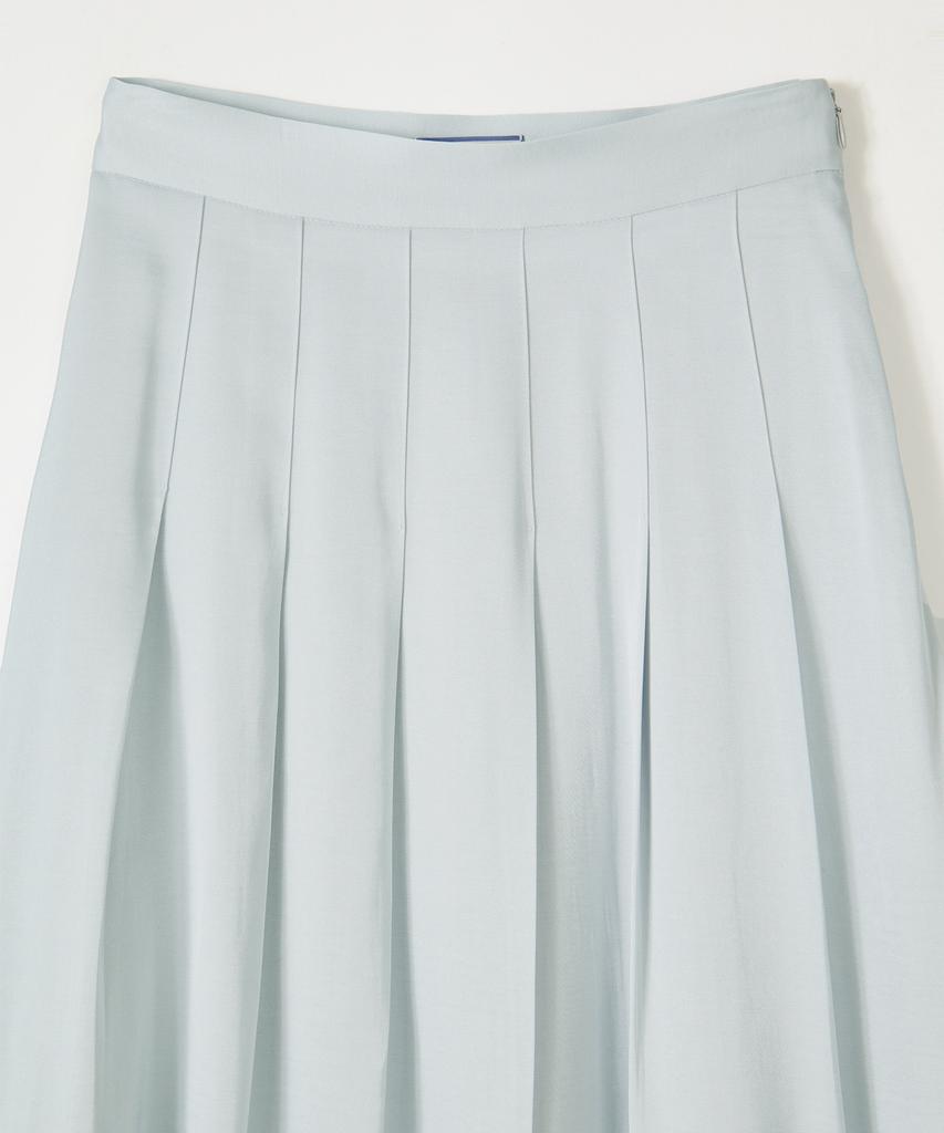 Salon De Yon Grace Satin Pleated Skirt_ Silver