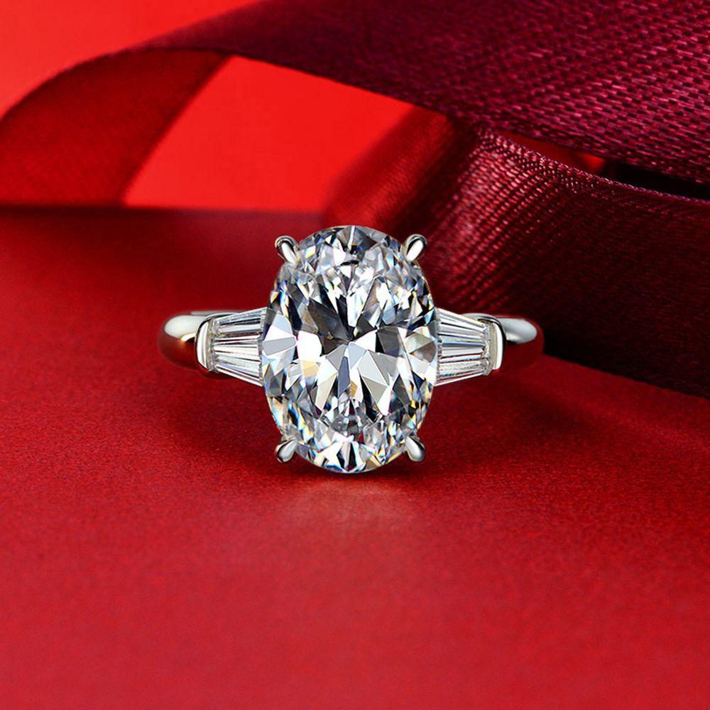 Ювелирные изделия Tancision, кольцо с искусственным драгоценным камнем, овальное простое элегантное ретро-роскошное серебряное кольцо с бриллиантом, кольцо в подарок.