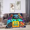 Warm BlanketStudents Camping Geometry Dash Gaming Game Throw Blanket  Flannel Bedspread For Couch Bed Funny Sofa Bed Cover