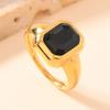 Square Zircon Minimalist Women's Ring Stainless Steel Gold Color Trendy Rings Luxury Geometric Zircon Birthday Gift Wholesale