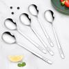 Maxcook Stainless Steel Soup Ladle And Spoon Set, Extra Large And Thick Round And Flat Spoons for Serving Soup And Rice, 5-Piece Set MCGC0477